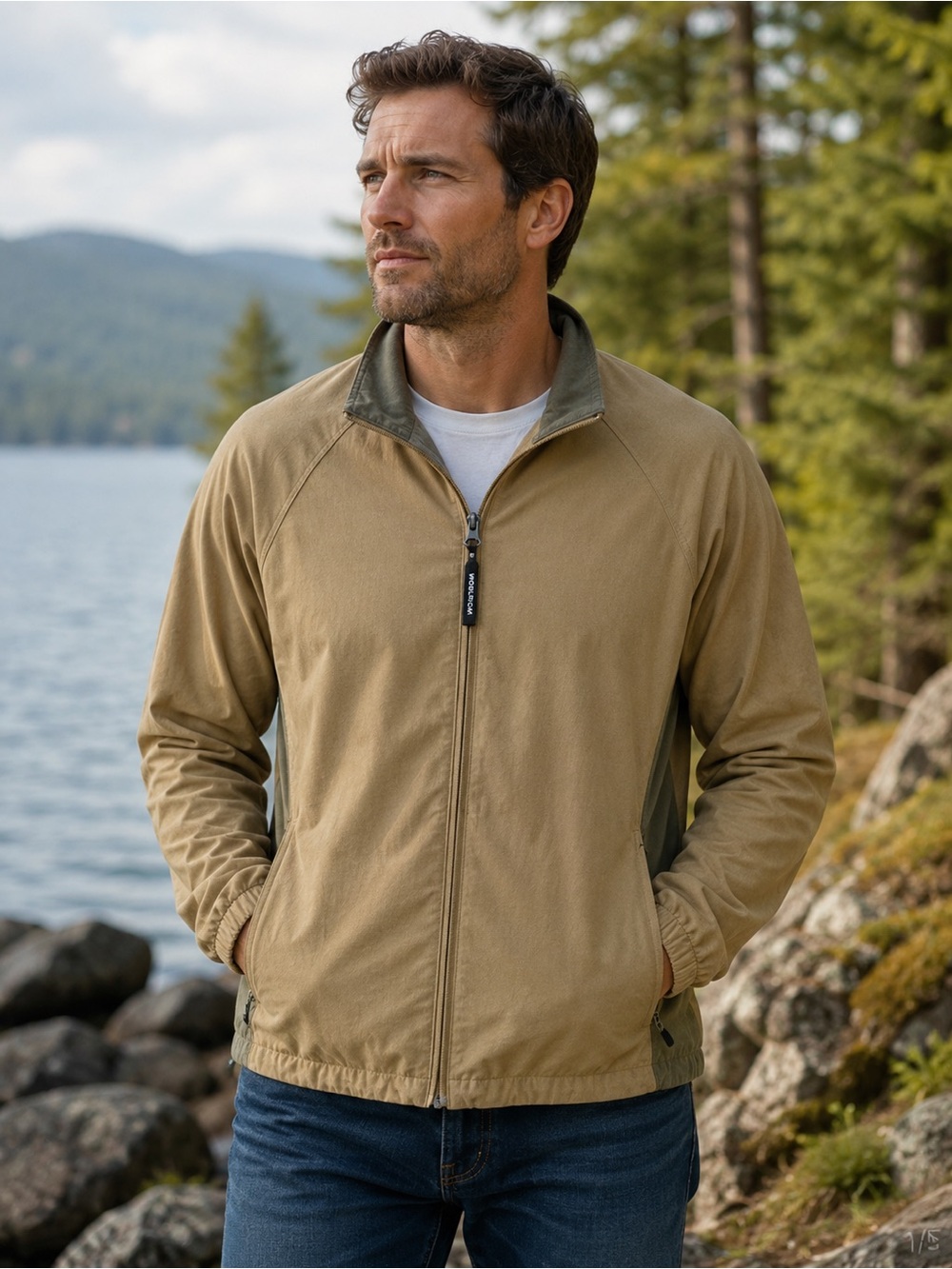 Woolrich Vintage Lightweight Cotton Cruiser bomber jacket Mens XL